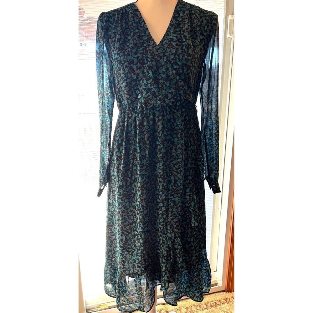 Anthropologie See U Soon Blue Geometric Dress